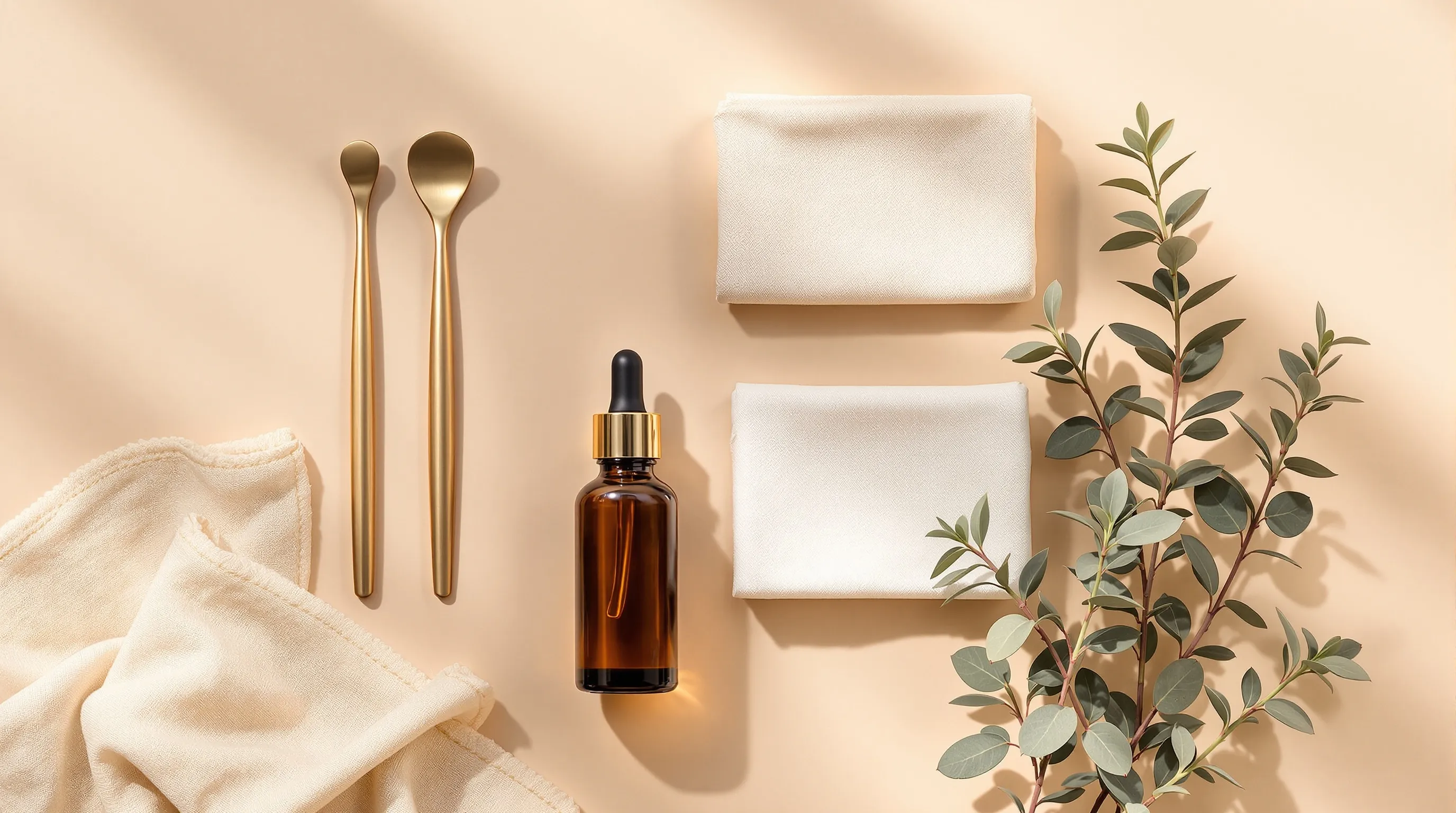 An empty treatment room at Amber and Oak with a single linen-draped bed and soft morning light